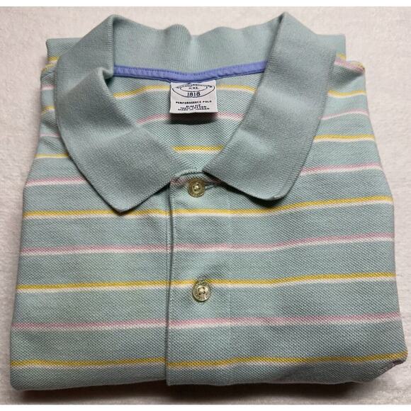 Brooks Brothers Polo Shirt MENS XXL Pastel Striped Easter - Picture 5 of 5